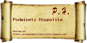 Podwinetz Hippolita névjegykártya